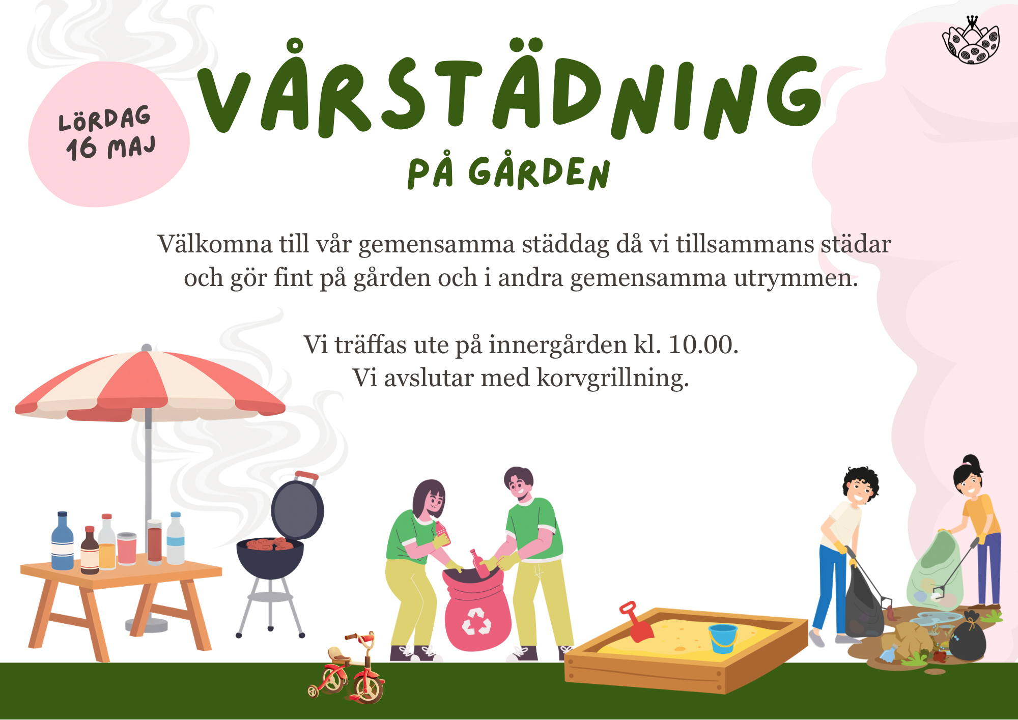 Välkommen till vårens städdag, lördag 16 maj 
